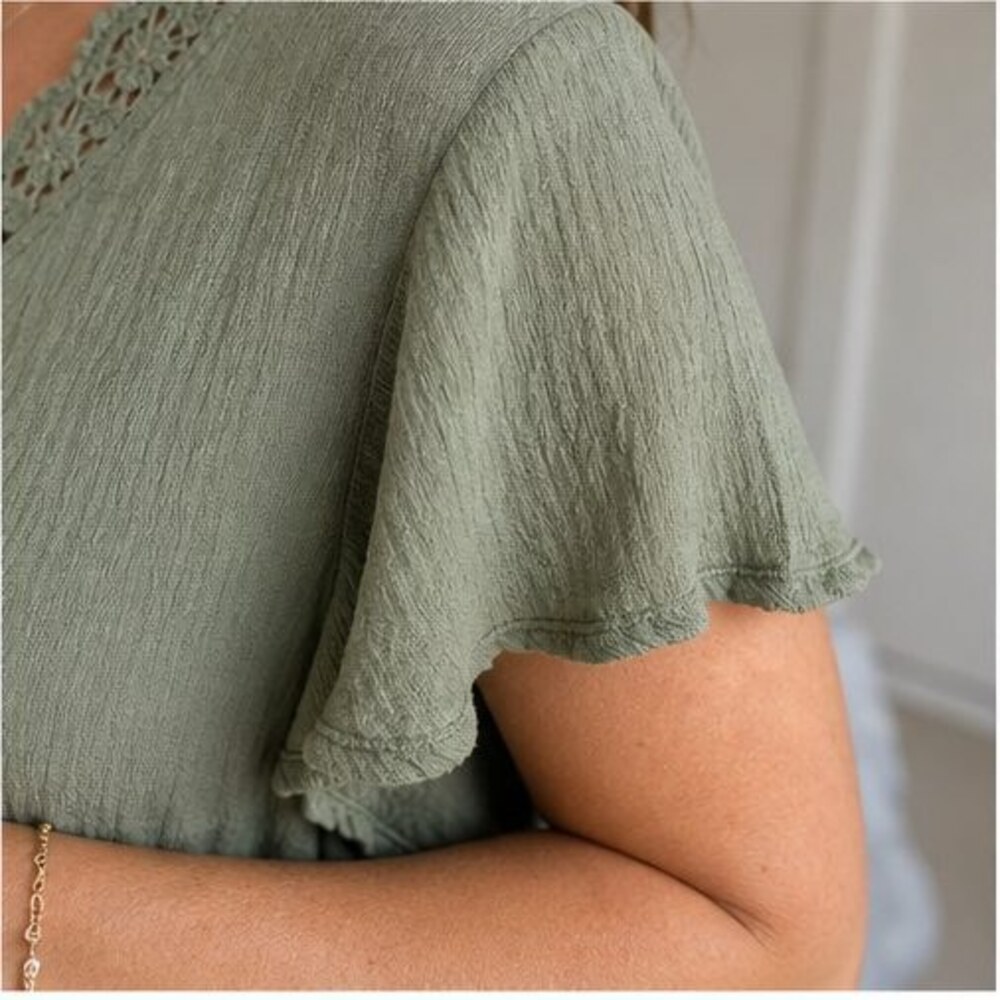 Sage Button Blouse - Picture 5 of 6